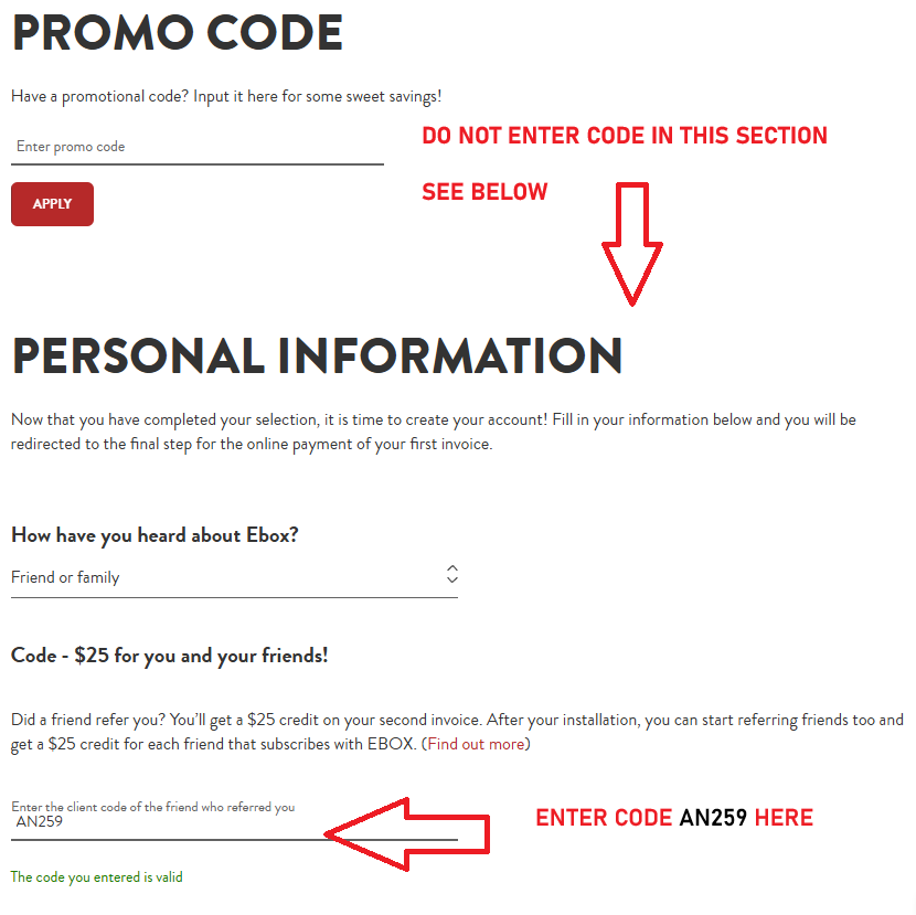 EBOX referral code screenshot